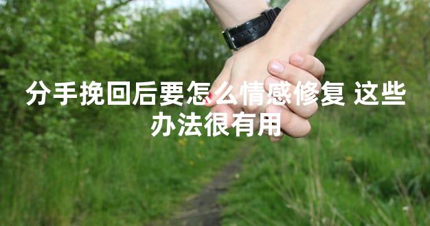 分手挽回后要怎么情感修复 这些办法很有用